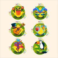 conjunto de ícones do carnaval do brasil vetor