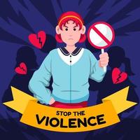 pare a violência dia das mulheres vetor