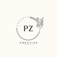 pz beleza vetor inicial logotipo arte, caligrafia logotipo do inicial assinatura, casamento, moda, joalheria, butique, floral e botânico com criativo modelo para qualquer companhia ou negócios.