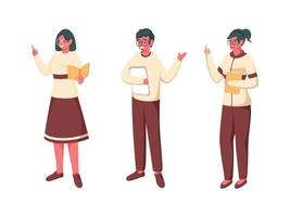 desenho animado homem e mulheres professores personagem dentro em pé pose. vetor