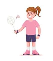 pessoas segurando uma raquete. atleta jogar badminton vetor ilustração