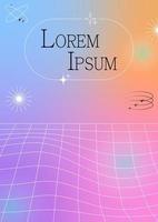 moderno borrado gradiente poster dentro na moda anos 90, 00s psicodélico estilo com geométrico formas. ano 2000 estética. poster modelo para social meios de comunicação Postagens, digital marketing, vendas promoção. vetor