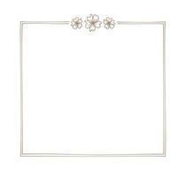 botânico quadrado quadro. mão desenhado linha fronteira, folhas e flores, Casamento convite cartões, logotipo projeto, cartazes modelo. elegante mínimo estilo vetor