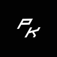 pk logotipo monograma com acima para baixa estilo moderno Projeto modelo vetor