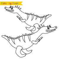 educacional imprimível planilha. coloração dinossauro planilha para crianças. coloração atividade para crianças. vetor ilustrações.