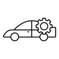 auto serviço ícone ilustração. carro ícone com engrenagem. ícone relacionado para carro serviço, carro reparar. esboço ícone estilo. simples vetor Projeto editável