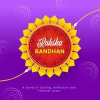 raksha bandhan Fonte em mandala rakhi e roxa fundo. vetor