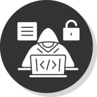 design de ícone vetorial de hacker de código vetor