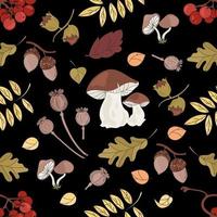 outono cogumelo natureza desatado padronizar vetor ilustração