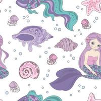 sereia paixão Princesa desatado padronizar vetor ilustração