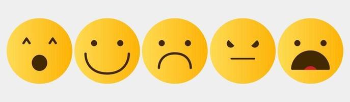 coleção de emoticons do conjunto de reação de design vetor