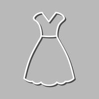 ícone de linha de vestido feminino vetor