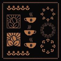 café e feijões vetor ícones coleção. grande conjunto do eco natural café elementos. quadros e logotipo elementos para cafeteria negócios.