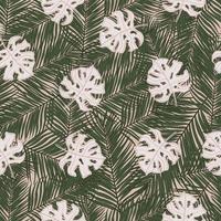 Palma e monstera folhas desatado padronizar Projeto. tropical folhas ramo e monstera verão padronizar Projeto. tropical floral padronizar fundo. na moda brasileiro ilustração. vetor