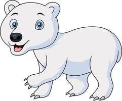 desenho de urso polar bebê fofo em fundo branco vetor