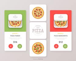 Pizza Food App Icon Vector Design de interface do usuário conjunto