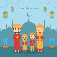 feliz fundo ramadhan vetor