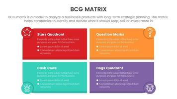 bcg crescimento compartilhar matriz infográfico dados modelo com grande caixa simétrico forma conceito para deslizar apresentação vetor