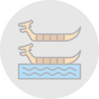 design de ícone vetorial de corrida de barco dragão vetor