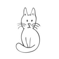 gato mão desenhado esboço rabisco ícone. doméstico animal - gato vetor esboço ilustração para imprimir, rede, Móvel e infográficos isolado em branco fundo.