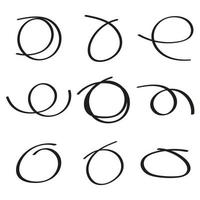 círculos de rabiscos desenhados à mão vetor