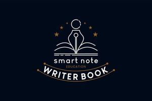 listrado estilo caneta e livro Projeto para autor e Educação logotipos vetor