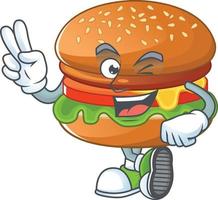 uma desenho animado personagem do Hamburger vetor