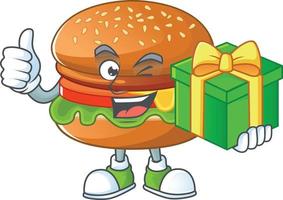 uma desenho animado personagem do Hamburger vetor