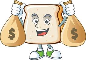 uma desenho animado personagem do fatia do pão vetor