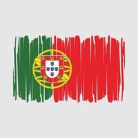 ilustração vetorial de pincel de bandeira de portugal vetor