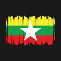 ilustração vetorial de pincel de bandeira de mianmar vetor