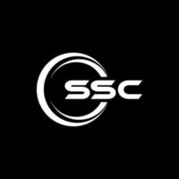 design de logotipo de carta ssc na ilustração. logotipo vetorial, desenhos de caligrafia para logotipo, pôster, convite, etc. vetor