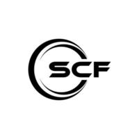 design de logotipo de carta scf na ilustração. logotipo vetorial, desenhos de caligrafia para logotipo, pôster, convite, etc. vetor