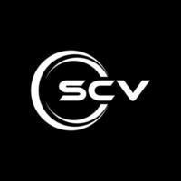 design de logotipo de carta scv na ilustração. logotipo vetorial, desenhos de caligrafia para logotipo, pôster, convite, etc. vetor