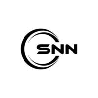 design de logotipo de carta snn na ilustração. logotipo vetorial, desenhos de caligrafia para logotipo, pôster, convite, etc. vetor