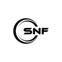 design de logotipo de carta snf na ilustração. logotipo vetorial, desenhos de caligrafia para logotipo, pôster, convite, etc. vetor