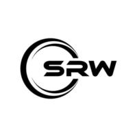 design de logotipo de carta srw na ilustração. logotipo vetorial, desenhos de caligrafia para logotipo, pôster, convite, etc. vetor