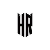 hr logotipo monograma com escudo forma desenhos modelo vetor