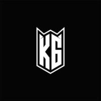 kg logotipo monograma com escudo forma desenhos modelo vetor
