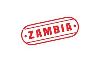 Zâmbia carimbo borracha com grunge estilo em branco fundo vetor