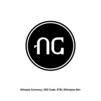 Etiópia moeda símbolo, etíope birr ícone, etb placa. vetor ilustração
