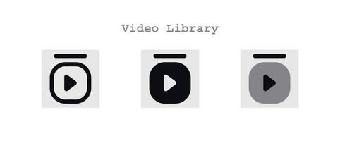 vídeo biblioteca ícones conjunto vetor