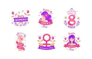 8 de março conjunto de ícones do dia da mulher vetor