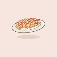 fofa desenho animado omelete vetor