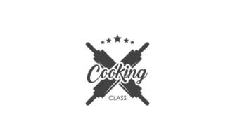 vintage cozinhando classe e Comida etiquetas emblemas Distintivos logotipo culinária escola cozinhando cursos vetor