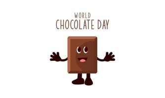 fofa desenho animado do chocolate blocos dizer feliz mundo chocolate dia vetor
