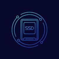 ssd dirigir ícone, linear Projeto vetor