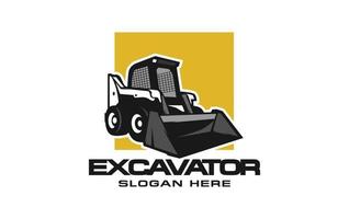 escavadora derrapagem dirigir logotipo modelo vetor. pesado equipamento logotipo vetor para construção empresa. criativo escavadora ilustração para logotipo modelo.