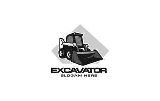 escavadora derrapagem dirigir logotipo modelo vetor. pesado equipamento logotipo vetor para construção empresa. criativo escavadora ilustração para logotipo modelo.