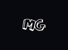 tipografia mg logotipo ícone, Preto branco mg cor logotipo carta vetor